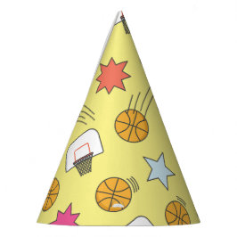 Leuk basketbal patroon feesthoedjes