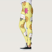 Leuk basketbal patroon - Geel Leggings (Links)