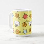 Leuk basketbal patroon koffiemok (Voorkant links)