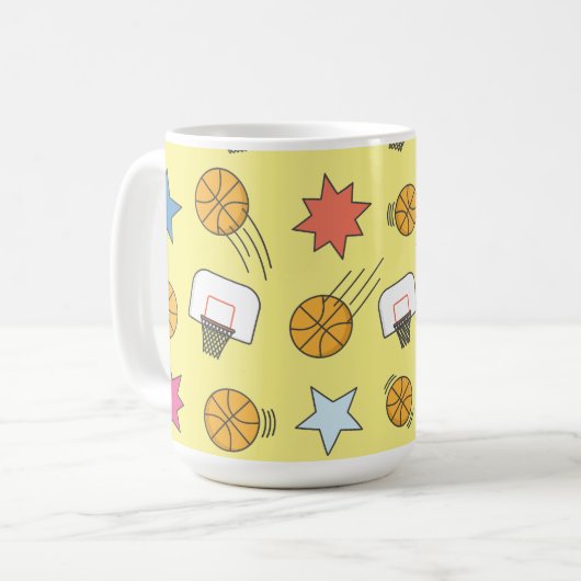 Leuk basketbal patroon koffiemok (Voorkant links)