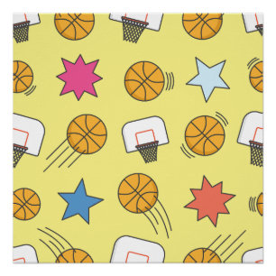 Leuk basketbal patroon perfect poster