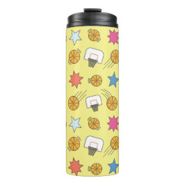 Leuk basketbal patroon thermosbeker