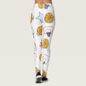 Leuk basketbal patroon - Wit Leggings (Achterkant)