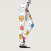 Leuk basketbal patroon - Wit Leggings (Rechts)