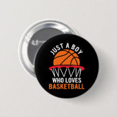 Leuk basketbal voor jongens - gewoon een jongen di ronde button 5,7 cm (Voorkant /achterkant)