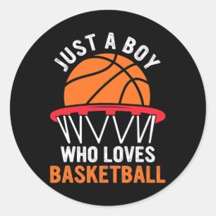 Leuk basketbal voor jongens - gewoon een jongen di ronde sticker