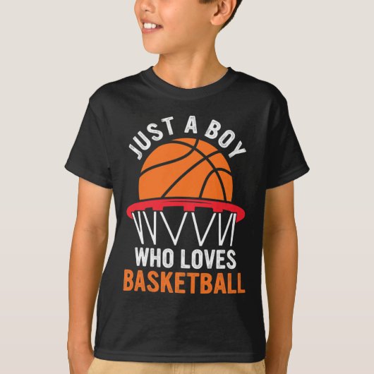 Leuk basketbal voor jongens - gewoon een jongen di t-shirt (Voorkant)