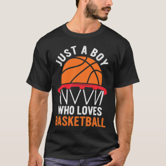 Leuk basketbal voor jongens - gewoon een jongen di t-shirt