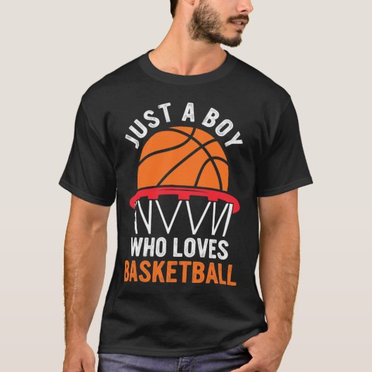 Leuk basketbal voor jongens - gewoon een jongen di t-shirt (Voorkant)