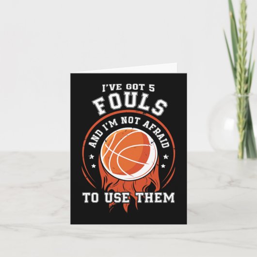 Leuk basketbalspeler cadeau - Hoops 5 Fouls Kaart (Voorkant)