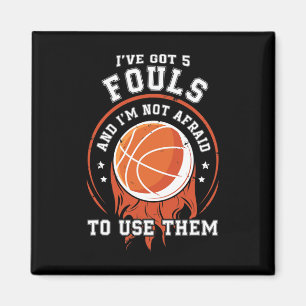 Leuk basketbalspeler cadeau - Hoops 5 Fouls Magneet