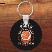 Leuk basketbalspeler cadeau - Hoops 5 Fouls Sleutelhanger (Voorkant)