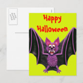 Leuk Bat Halloween Feest Feestdagenkaart (Voorkant / Achterkant)