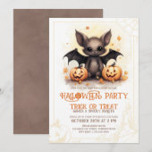 Leuk Bat Halloween Feest Kaart (Voorkant / Achterkant)