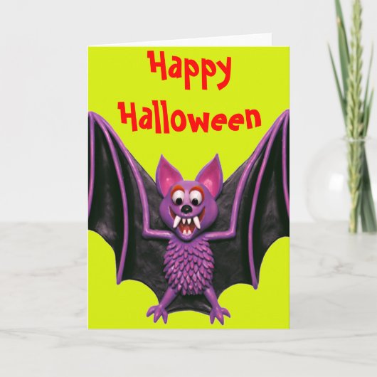 Leuk Bat Halloween Feest Kaart (Voorkant)
