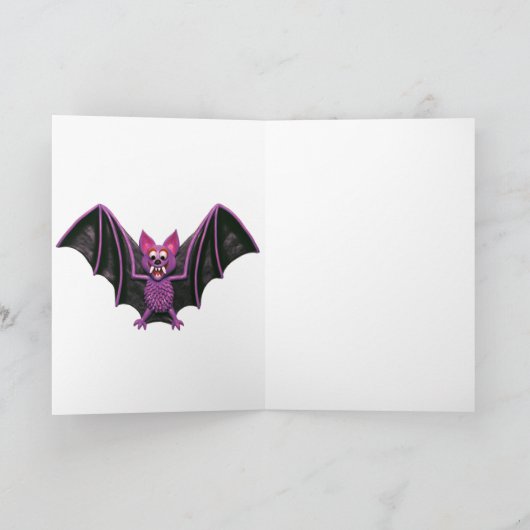 Leuk Bat Halloween Feest Kaart (Binnen)