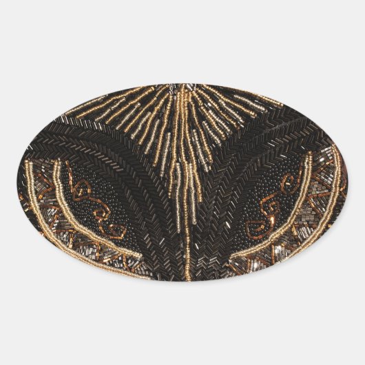 Leuk  Bead Look design Ovale Sticker (Voorkant)