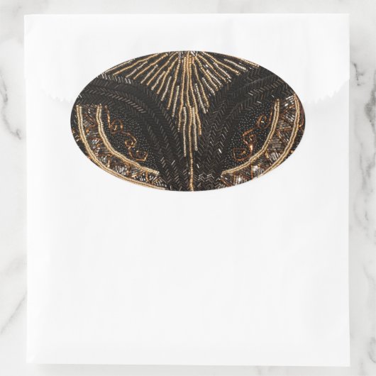 Leuk  Bead Look design Ovale Sticker (Tas)