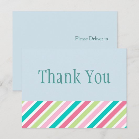 Leuk bedankt Stripes Briefkaart (Voorkant / Achterkant)