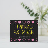 Leuk "BEDANKT ZO VEEL!" + Hearts Briefkaart (Staand voorkant)