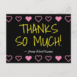 Leuk "BEDANKT ZO VEEL!" + Hearts Briefkaart