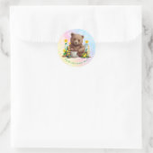 Leuk Beer Bloemen Dank u Beary Veel gepersonalisee Ronde Sticker (Tas)