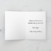 Leuk Beer Candy Cane Christmas Stocking Kaart (Binnen)