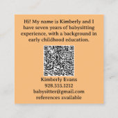 Leuk beer cartoon patroon babysitter vierkante visitekaartje (Achterkant)