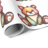 Leuk Beer Cool Teddy positief Cadeaupapier (Rol Hoek)