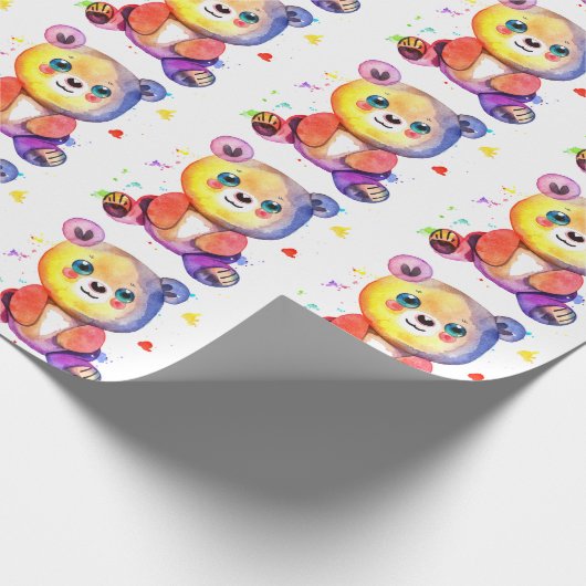 Leuk Beer Cool Teddy positief Cadeaupapier (Hoek)