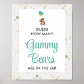 Leuk Beer Cub Baby shower Gummy Beer Guessing spel Poster (Voorkant)