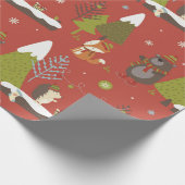 Leuk Beer, Fox, & Hedgehog Kinder Vakantie Grappig Cadeaupapier (Hoek)