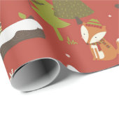 Leuk Beer, Fox, & Hedgehog Kinder Vakantie Grappig Cadeaupapier (Rol Hoek)