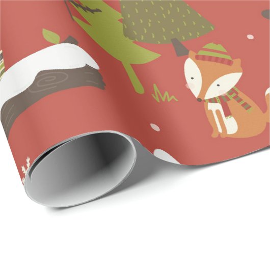 Leuk Beer, Fox, & Hedgehog Kinder Vakantie Grappig Cadeaupapier (Rol Hoek)