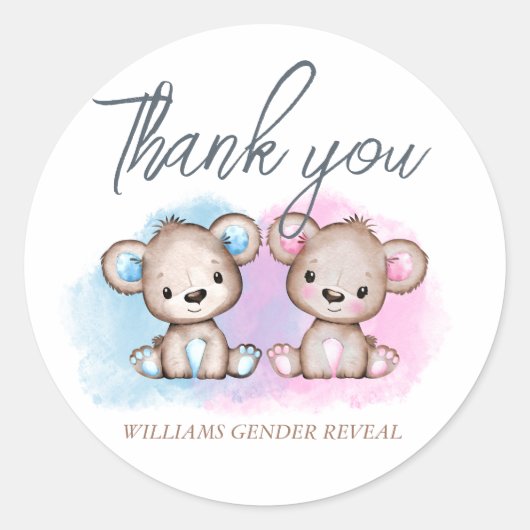 Leuk Beer Geslacht Onthullen Dank u Cadeau Labels (Voorkant)