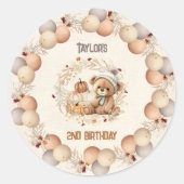 Leuk Beer Herfst Verjaardag Stickers (Voorkant)