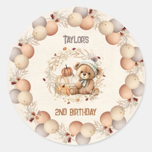 Leuk Beer Herfst Verjaardag Stickers (Voorkant)