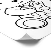 Leuk Beer met een bessen kleurplaat Poster (Hoek)