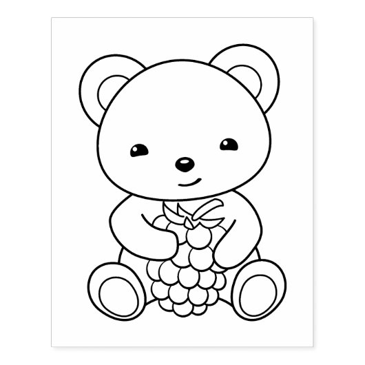 Leuk Beer met een bessen kleurplaat Rubberstempel (Afrduk)