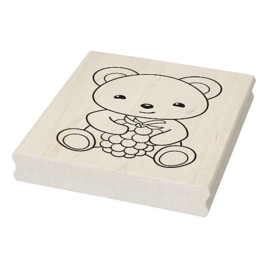 Leuk Beer met een bessen kleurplaat Rubberstempel (Stempel)