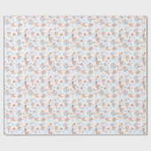 Leuk Beer Pattern Baby Jongen Douche Blauw Waterve Cadeaupapier (Vlak)