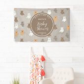 Leuk Beer Pattern Baby shower Welkomstbord Spandoek (Insitu)