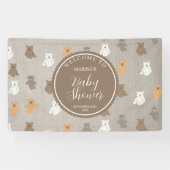 Leuk Beer Pattern Baby shower Welkomstbord Spandoek (Horizontaal)