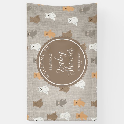 Leuk Beer Pattern Baby shower Welkomstbord Spandoek (Verticaal)