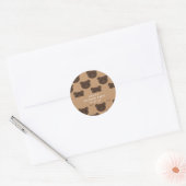 Leuk Beer Pattern Bruin Custom Birthday Ronde Sticker (Envelop)