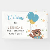 Leuk Beer Thema Baby Boy Blue Shower Welkom Spandoek (Horizontaal)