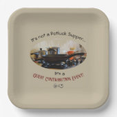 Leuk beige Potluck Avondmaal Papieren Bordje (Voorkant)