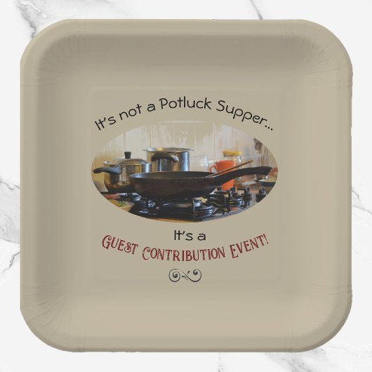 Leuk beige Potluck Avondmaal Papieren Bordje