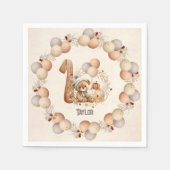 Leuk Beren Herfst Beary 1st Verjaardags Papier Ser Servet (Voorkant)