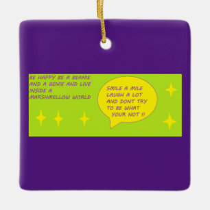 Leuk bericht op een ornament paarse